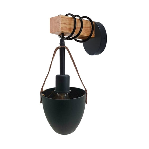 Vintage Wall Lamp with Wood and Metal Sconce Design