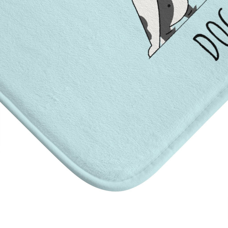 Yoga Bath Mat with Anti-Slip Backing and Downward Dog Design in 24x17 Microfiber