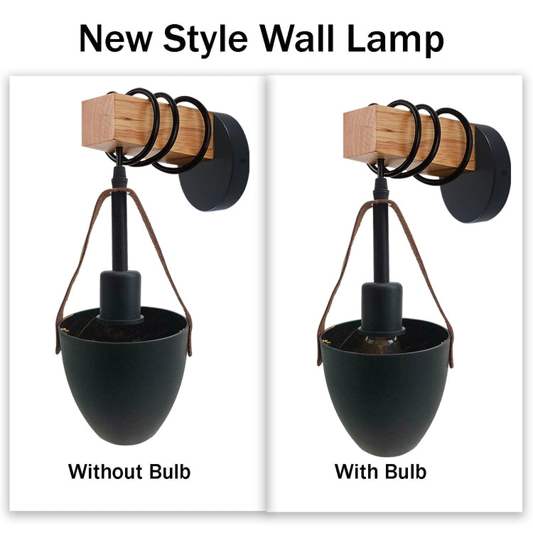 Vintage Wall Lamp with Wood and Metal Sconce Design