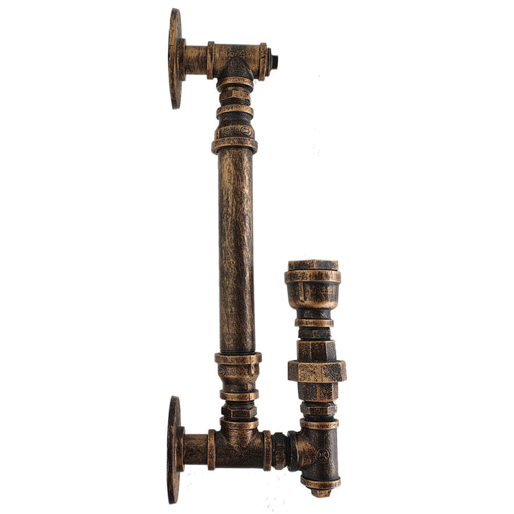 Brushed copper industrial wall lamp with steel pipe retro design, E27 light fixture for home or commercial decor