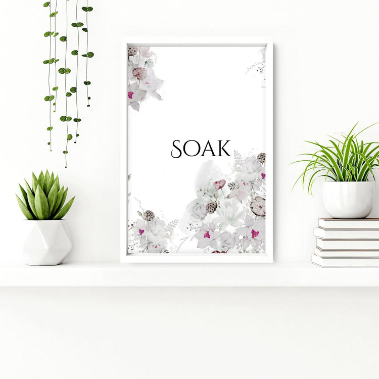 Rustic Country Bathroom Wall Decor Set of 3 Botanical Prints for Farmhouse Style