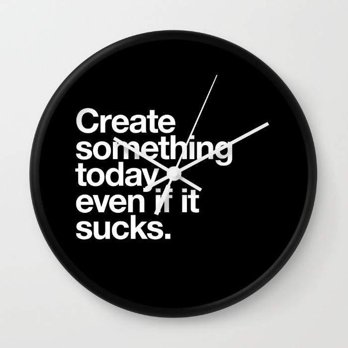 Create Something Today Wall Clock – Inspirational 10 inch art clock for creative décor