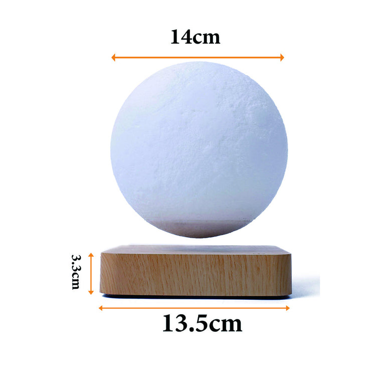 Floating moon lamp with 3D magnetic levitation and wireless LED light for home decor or gifting
