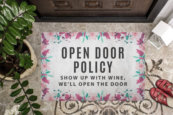 Tropical Doormat with Colorful Floral Print for Front Door