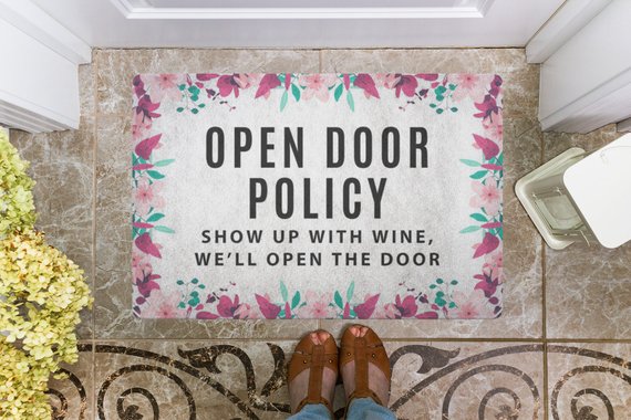 Tropical Doormat with Colorful Floral Print for Front Door