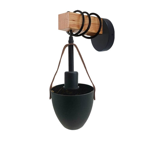 Vintage Wall Lamp with Wood and Metal Sconce Design