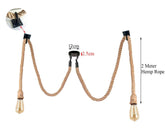 2 head industrial spider chandelier with hemp rope and black metal pendant lighting for vintage interiors