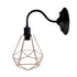 Black Industrial Wall Light with Vintage Metal Lampshade