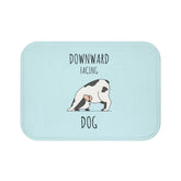 Yoga Bath Mat with Anti-Slip Backing and Downward Dog Design in 24x17 Microfiber