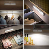 Stick-on motion sensor LED light bar with automatic detection, battery powered, 3 pack