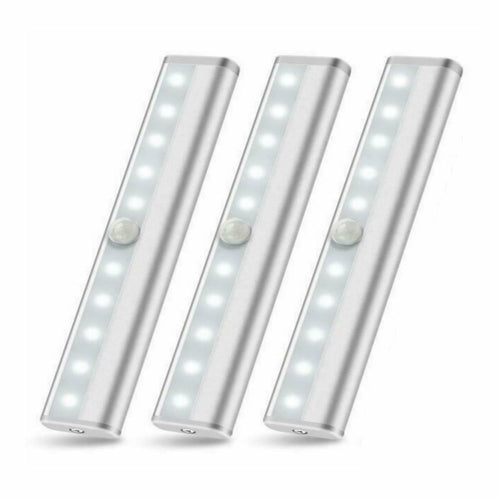 Stick-on motion sensor LED light bar with automatic detection, battery powered, 3 pack