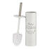 Modern black and white toilet brush with steel and plastic design – compact and stylish bathroom accessory