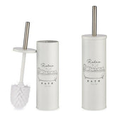 Modern black and white toilet brush with steel and plastic design – compact and stylish bathroom accessory