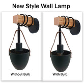 Vintage Wall Lamp with Wood and Metal Sconce Design