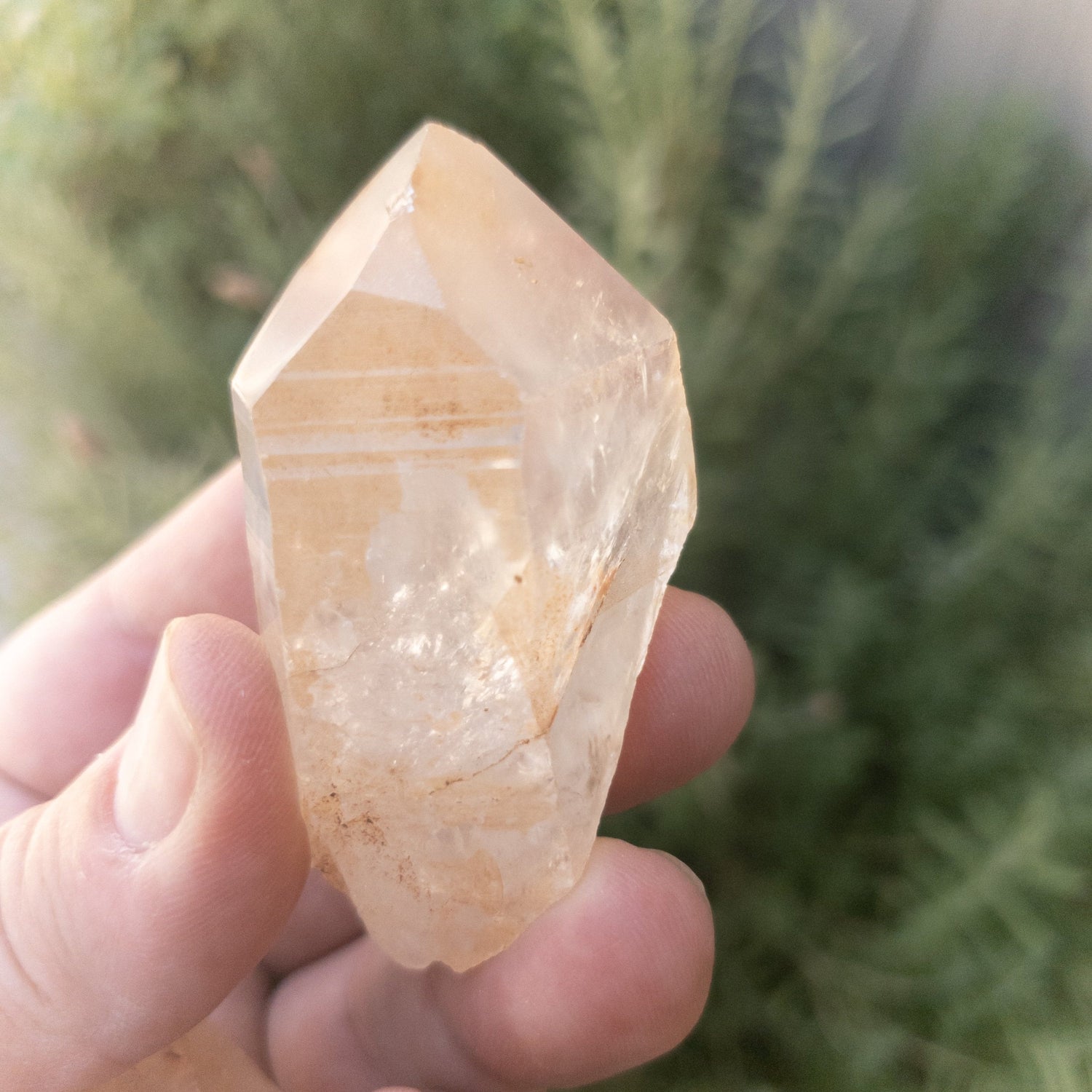 Tangerine quartz crystal points natural healing stones from Brazi
