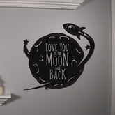 Rocket Metal Wall Art with "Love You to the Moon and Back" Message – Outdoor Safe Decor