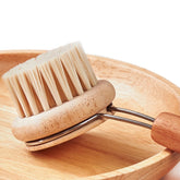 Eco-friendly kitchen brush with wooden handle and natural bristles – sustainable dish scrubber for zero-waste cleaning