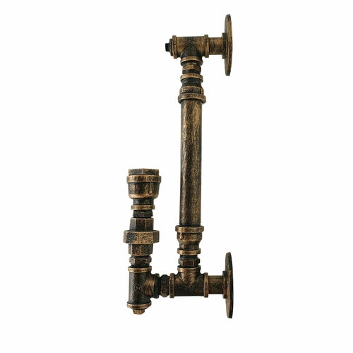 Brushed copper industrial wall lamp with steel pipe retro design, E27 light fixture for home or commercial decor