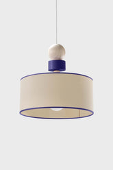 Pendant lamp made of wood and fabric with Italian design by Whynot in two sizes and four colors, perfect for modern and eco-friendly interiors