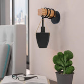 Vintage Wall Lamp with Wood and Metal Sconce Design