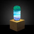 Prairie-style handmade resin LED table lamp with wooden base for home décor