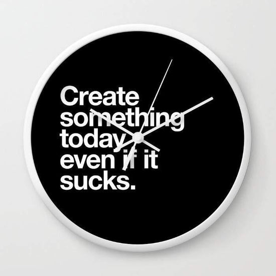 Create Something Today Wall Clock – Inspirational 10 inch art clock for creative décor