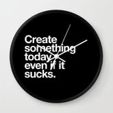 Create Something Today Wall Clock – Inspirational 10 inch art clock for creative décor