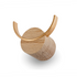 Wooden wall hook made from oak and brass, perfect for coats, keys, and decor