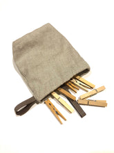 Natural Linen Storage Bag for Clothespins – Hanging Organizer with Hook