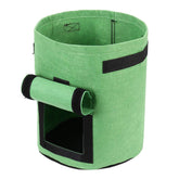  7-gallon potato grow bag with harvest window and side handles, made from breathable non-woven fabric