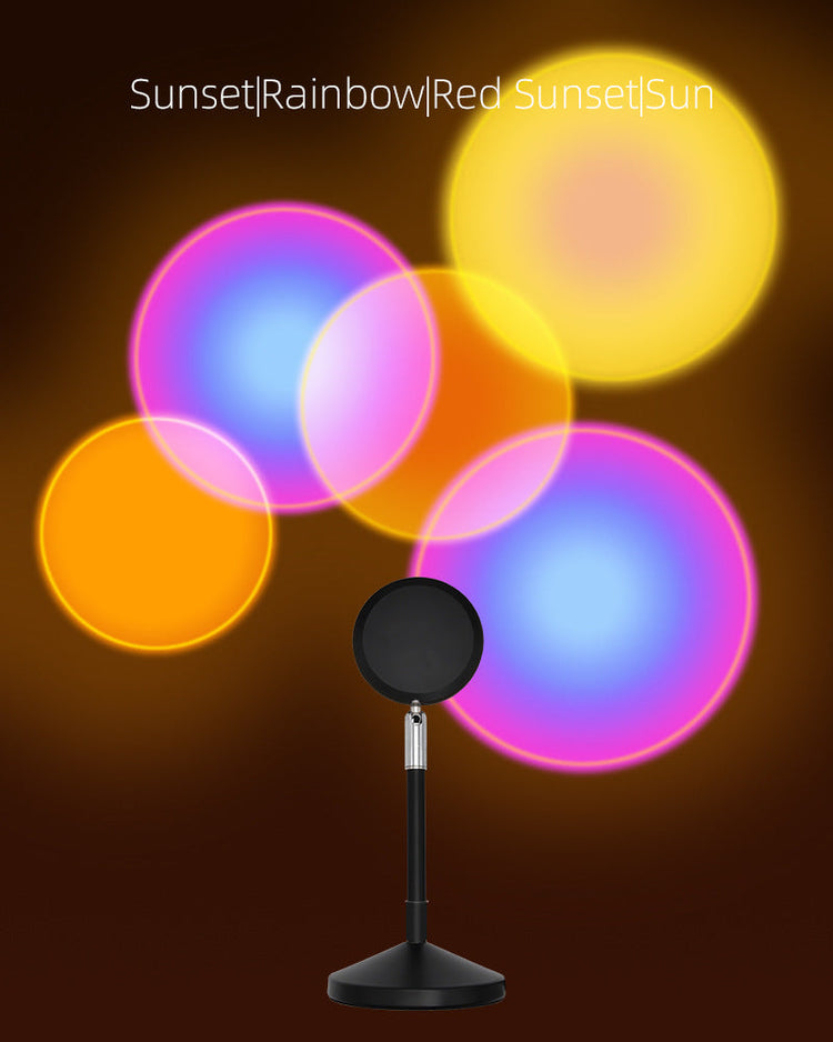 Sunset projection lamp with 16 RGB colors and remote control – perfect aesthetic lighting for bedrooms and parties