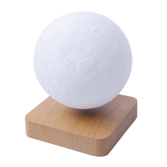 Floating moon lamp with 3D magnetic levitation and wireless LED light for home decor or gifting