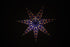  Handmade 7-pointed paper star lantern in deep blue with colorful inserts, flatpacked hanging decor