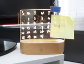Wood table lamp with message board and USB power – night light for girls&