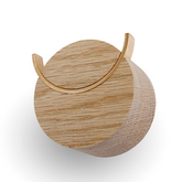 Wooden wall hook made from oak and brass, perfect for coats, keys, and decor