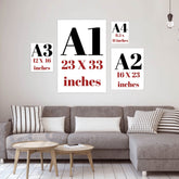 Unframed designer wall art print on semi-gloss paper in A1 to A4 sizes