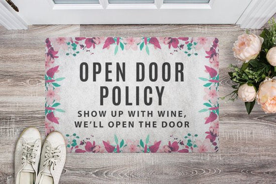 Tropical Doormat with Colorful Floral Print for Front Door