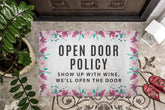 Tropical Doormat with Colorful Floral Print for Front Door