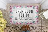 Tropical Doormat with Colorful Floral Print for Front Door