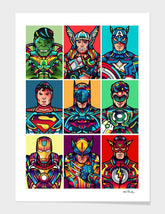 Pop art wall frame in vibrant print, framed with solid wood and protected by clear acrylic – perfect for modern interior décor