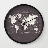 World Map Wall Clock – Travel-themed wall timepiece for modern decor